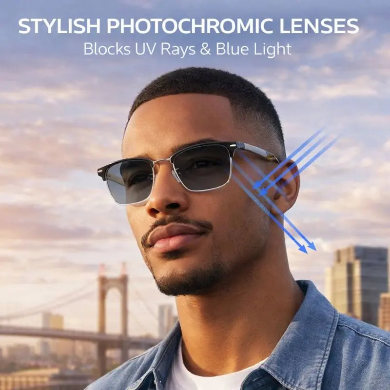 AI Smart Translation Glasses – Bluetooth Audio Glasses with 160-Language Translation, Photochromic Polarized Lenses & Built-In Speakers